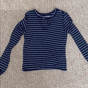 Blue and White Striped Long Sleeve